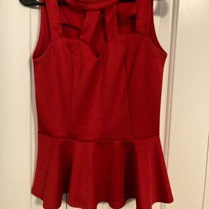 Red Peplum Dress Top